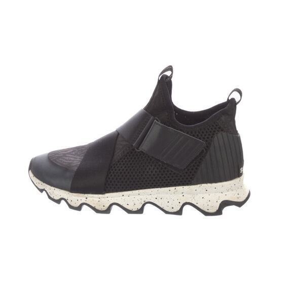 Sorel black Kinetic Sneak Sneakers Womens Size 7.5 Sea Salt Black LL3507-010 - Picture 1 of 8